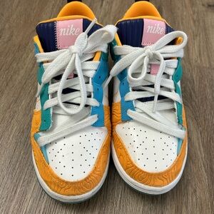 Nike Kids Orange Blue White Sneakers